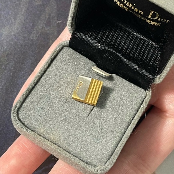 Authentic Christian Dior Neck Tie Pin Clip Clasp - Picture 6 of 14